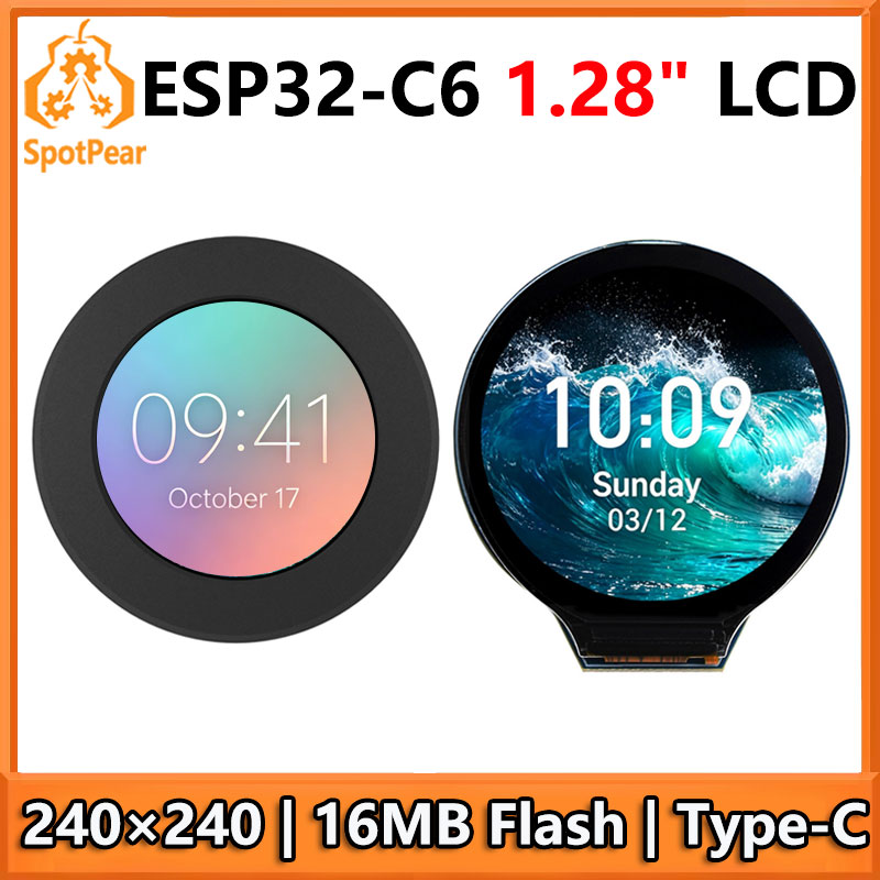 Esp32 C6 - ESP32 C6開発ボード 1.28インチLCDディスプレイ画面 240x240 GC9A01A SDカードスロット